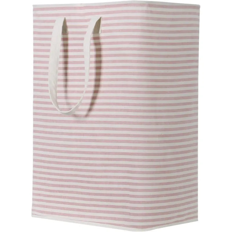 Foldable Moisture‑Proof Striped Laundry Basket – Collapsible Dirty Clothes Hamper