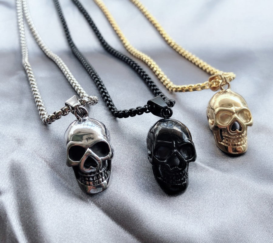 Halloween Skull Necklace Personality Punk Necklace Men Fashion Titanium Steel Accessories