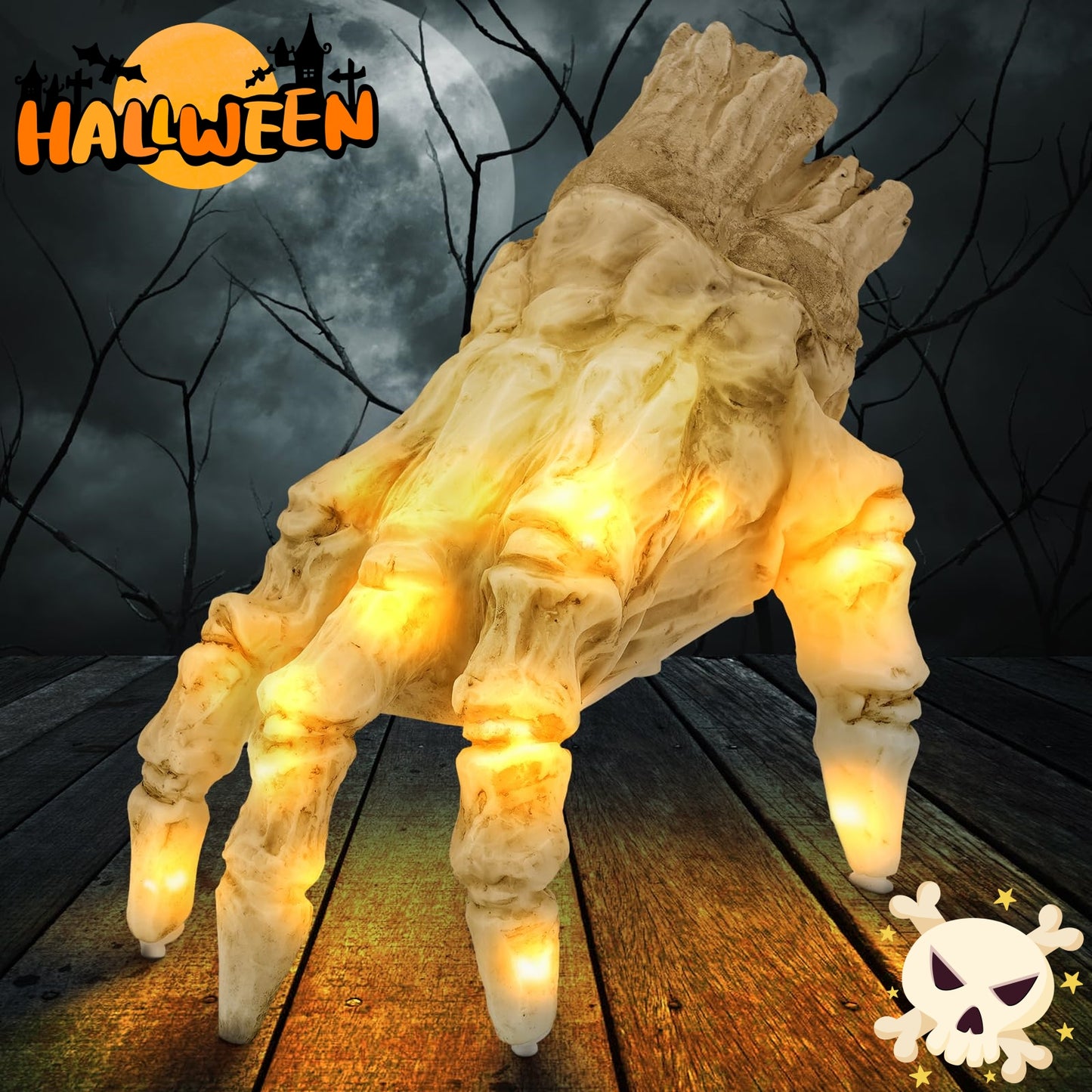 Halloween Electric Crawling Zombie Hand – Luminous Motion Sensor Prop with Spooky Sound