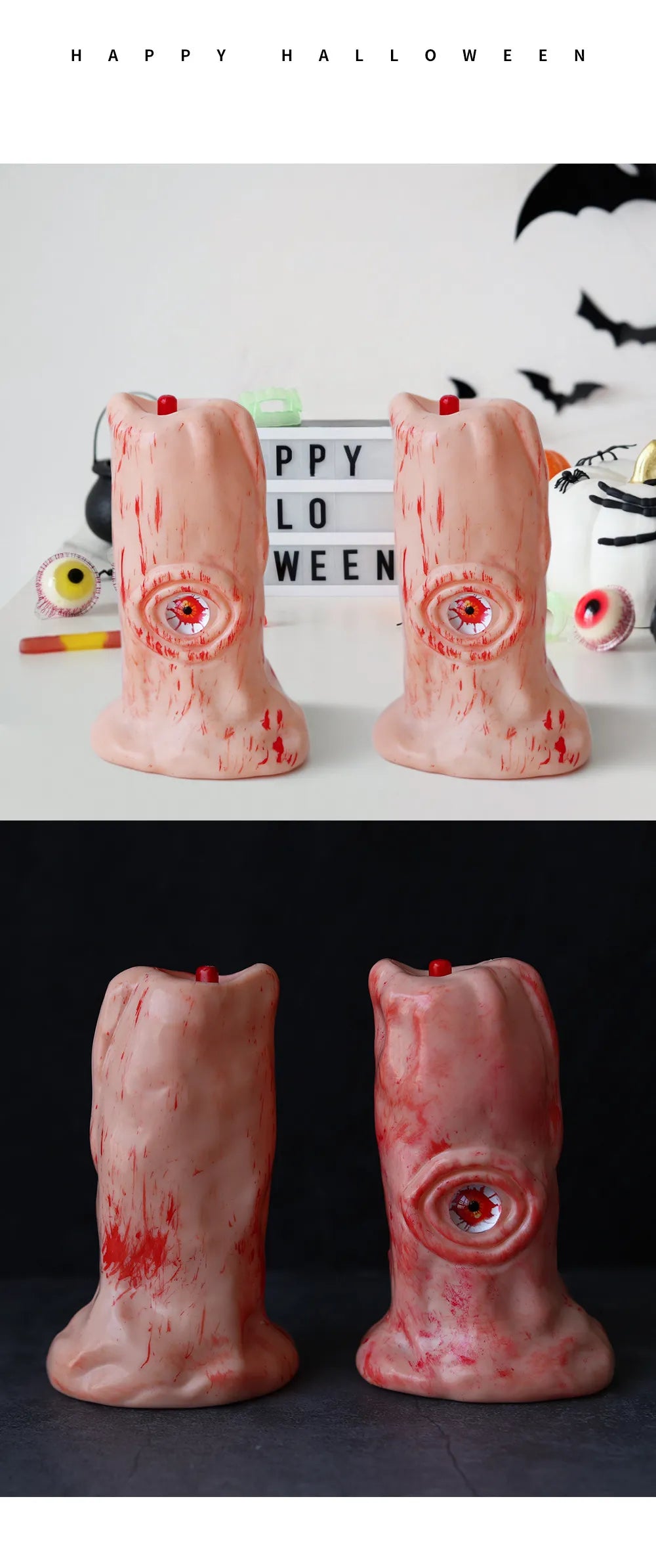 Halloween Blood Eye LED Lamp – Light-Up Electronic Candle with Creepy Glow