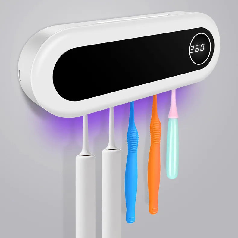 Smart Wall-Mounted Toothbrush Holder with UV Sterilizer & Automatic Toothpaste Dispenser