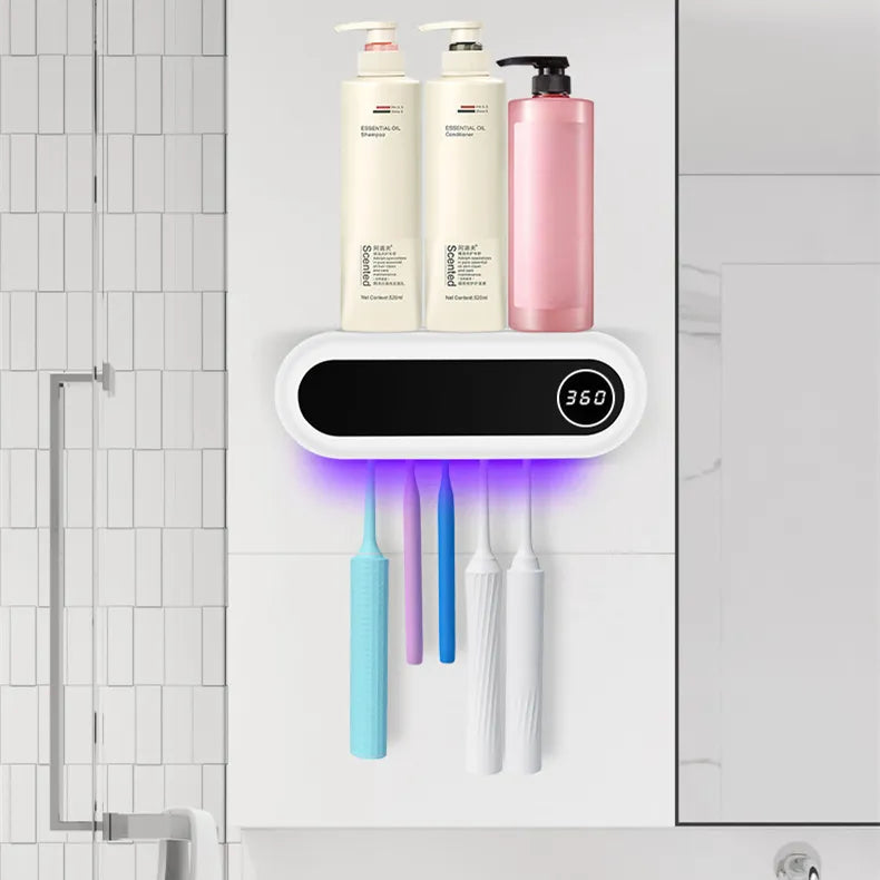 Smart Wall-Mounted Toothbrush Holder with UV Sterilizer & Automatic Toothpaste Dispenser