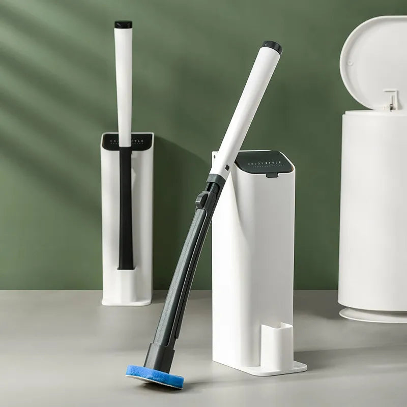Disposable Toilet Brush & Holder Set with Replaceable Heads – Easy, Hygienic Cleaning