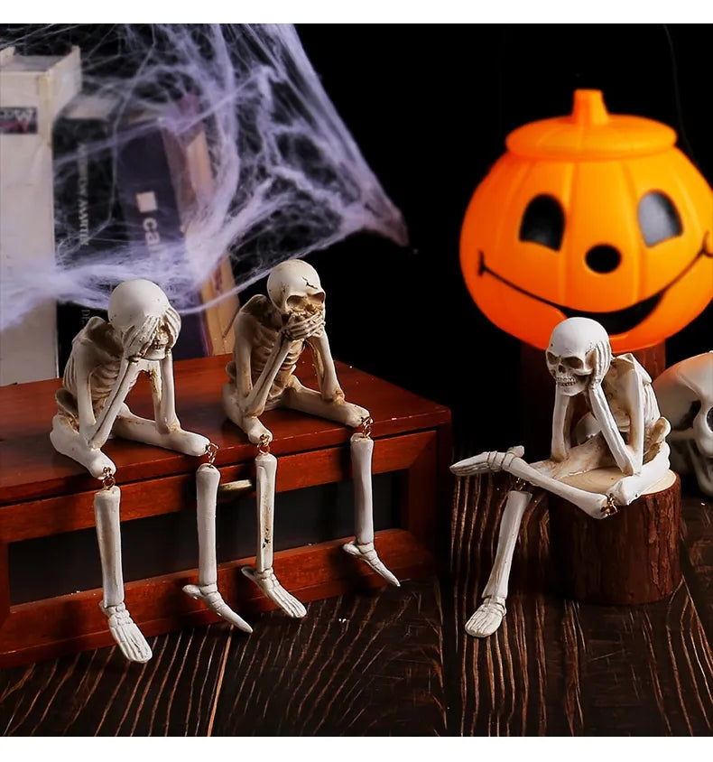 Halloween Skull Resin Decoration – Creepy Ghost Festival Atmosphere Ornament