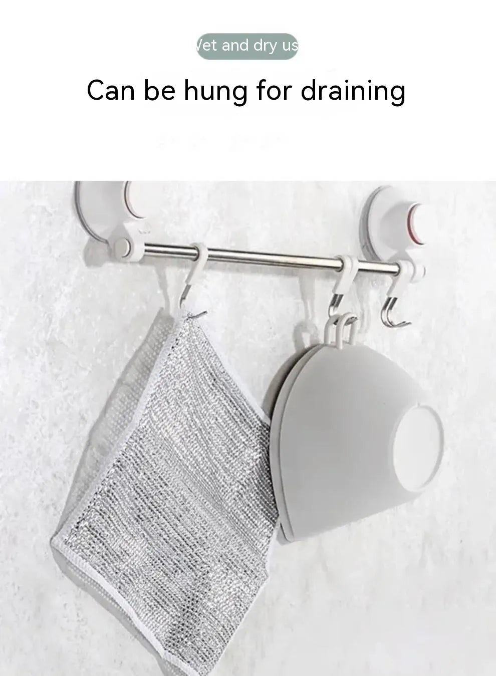 Steel Wire Ball Cleaning Cloth – Dual-Texture Kitchen Scrubber for Tough Grease & Dishes
