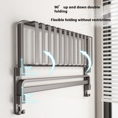 Gun-Gray Punch-Free Bathroom Towel Rack – Modern Wall-Mounted Storage Organizer