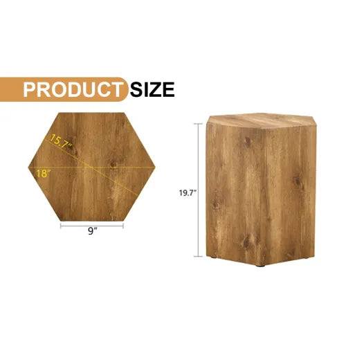 Modern MDF Coffee Table – Textured Hexagonal Accent Table