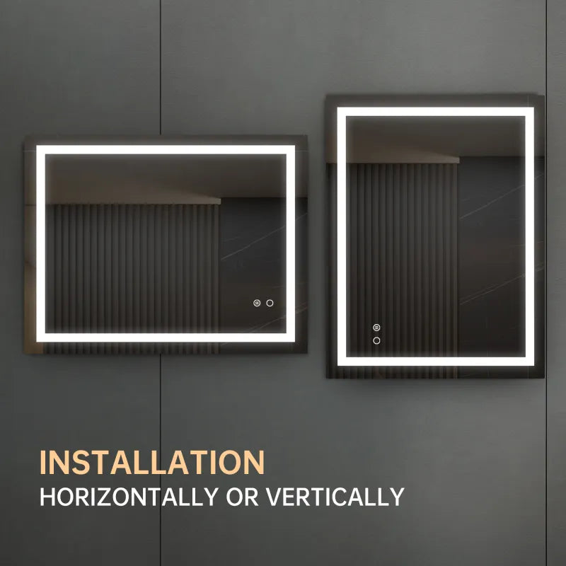 LED Bathroom Mirror – Touch Control • Anti‑Fog • Dimmable • Waterproof