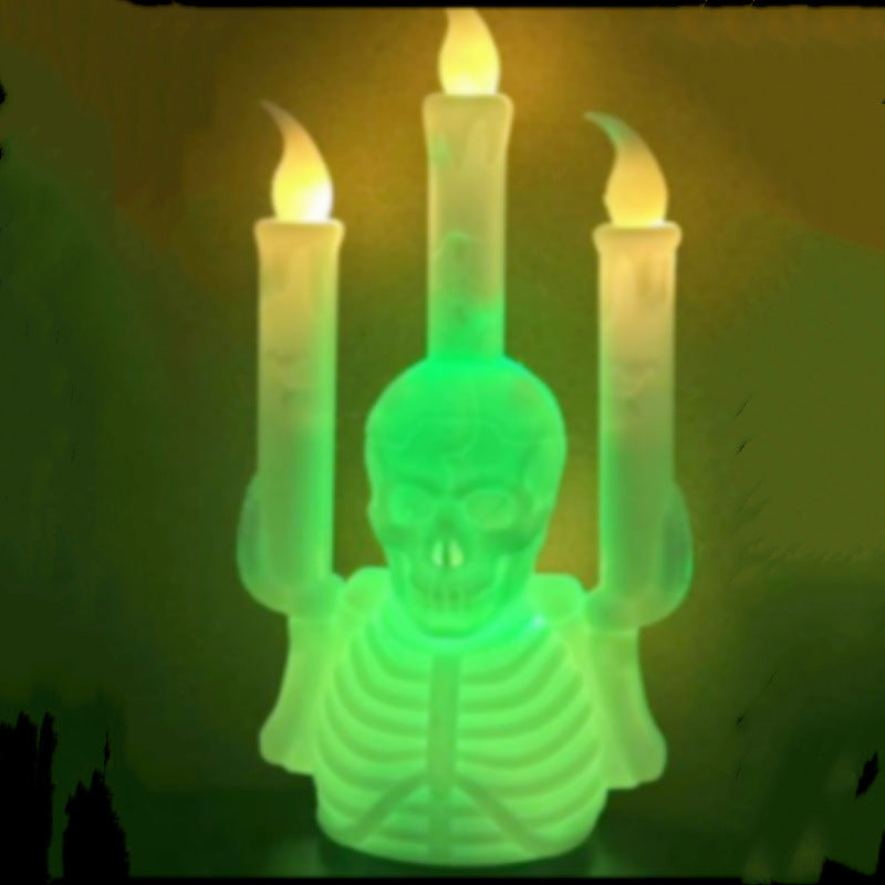 Halloween LED Skull Candle – Battery Operated Decorative Light