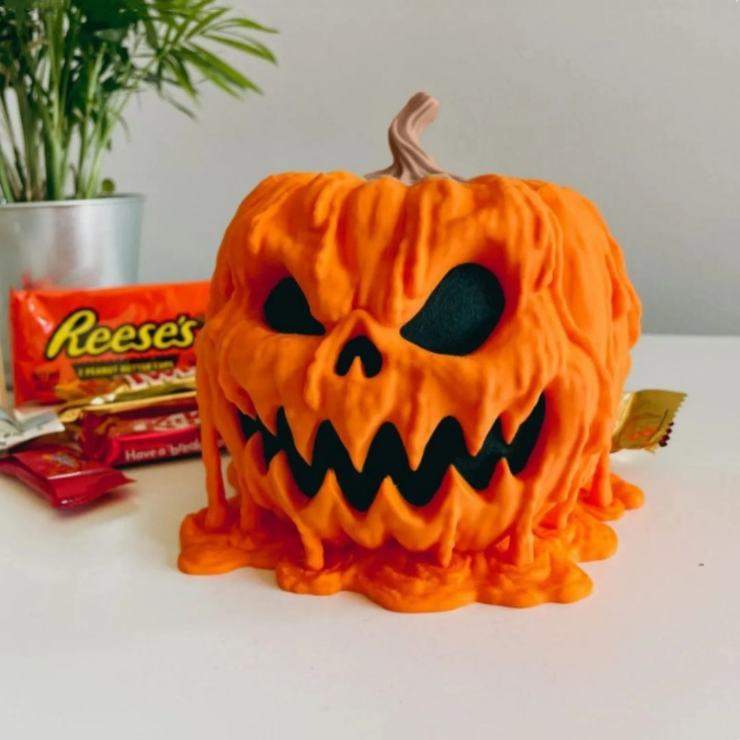 Melting Halloween Pumpkin Candy Bowl with Lid