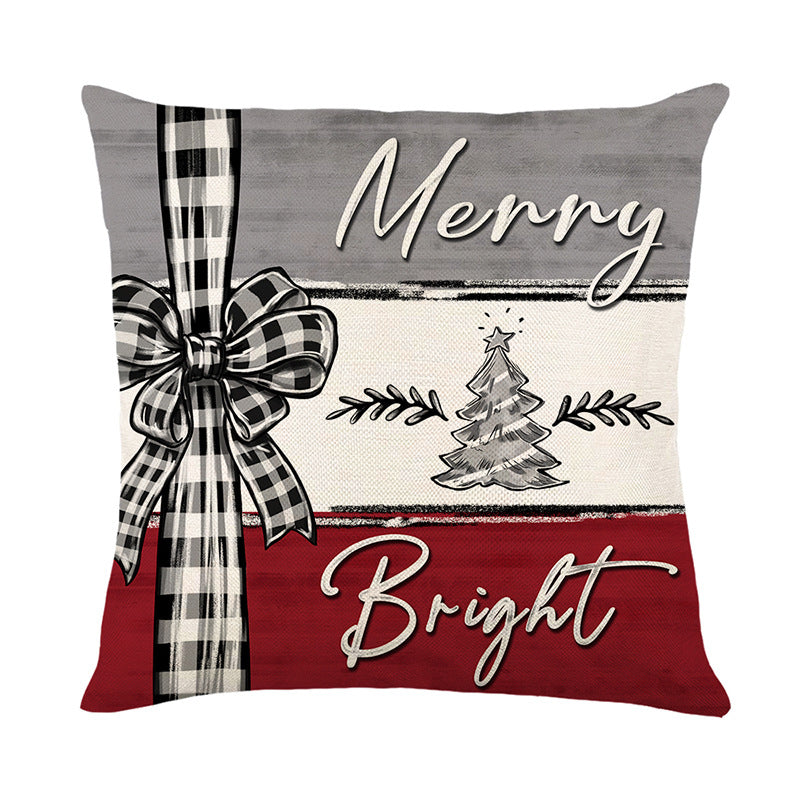 Christmas Cushion Cover Pillowcase – Merry Christmas & Happy New Year Home Décor 2024