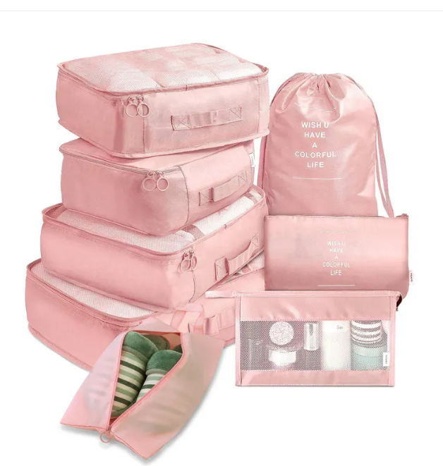 8-Piece Travel Packing Cube Set -Organizer Bags