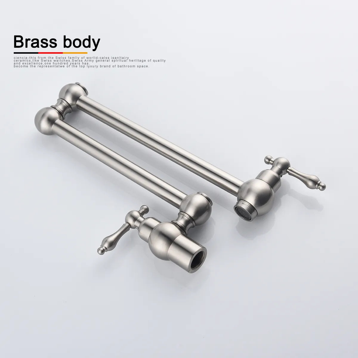 Wall‑Mounted Folding Pot‑Filler Faucet – Brass Cold‑Only, Swivel & Retractable Spout