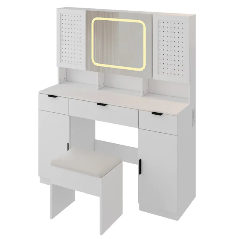 Dressing Table Set with Mirror and Storage