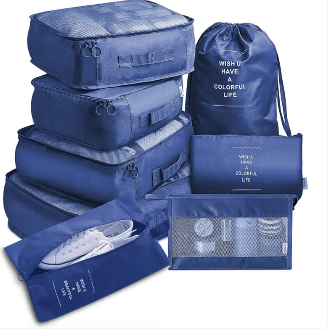 8-Piece Travel Packing Cube Set -Organizer Bags