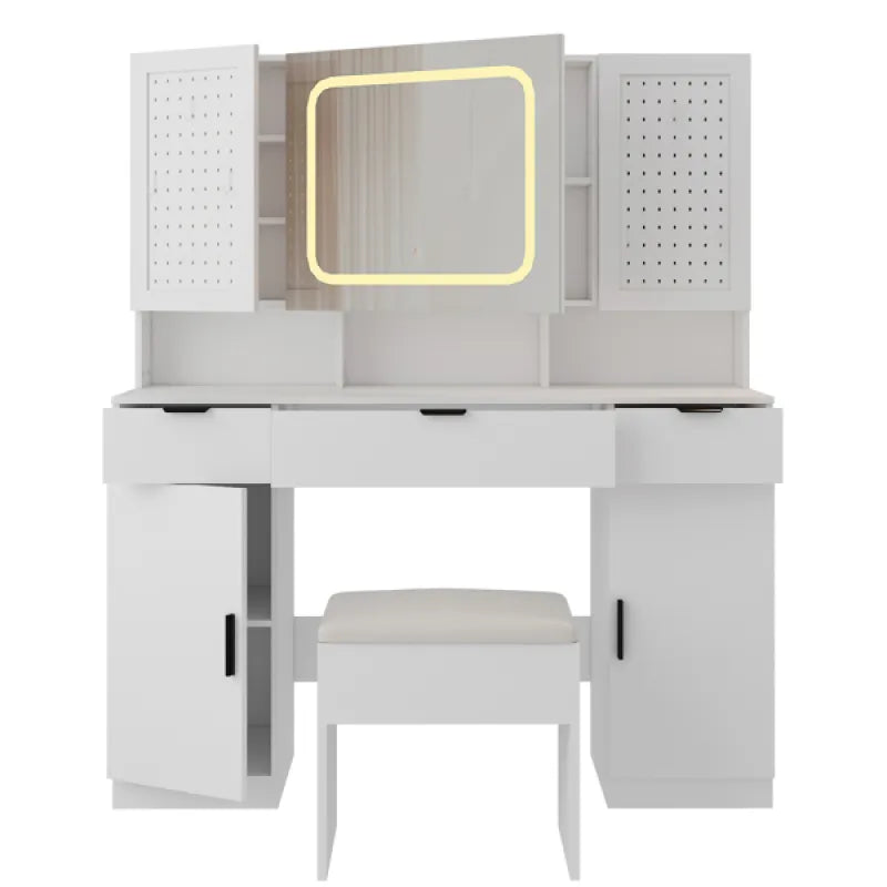 Dressing Table Set with Mirror and Storage