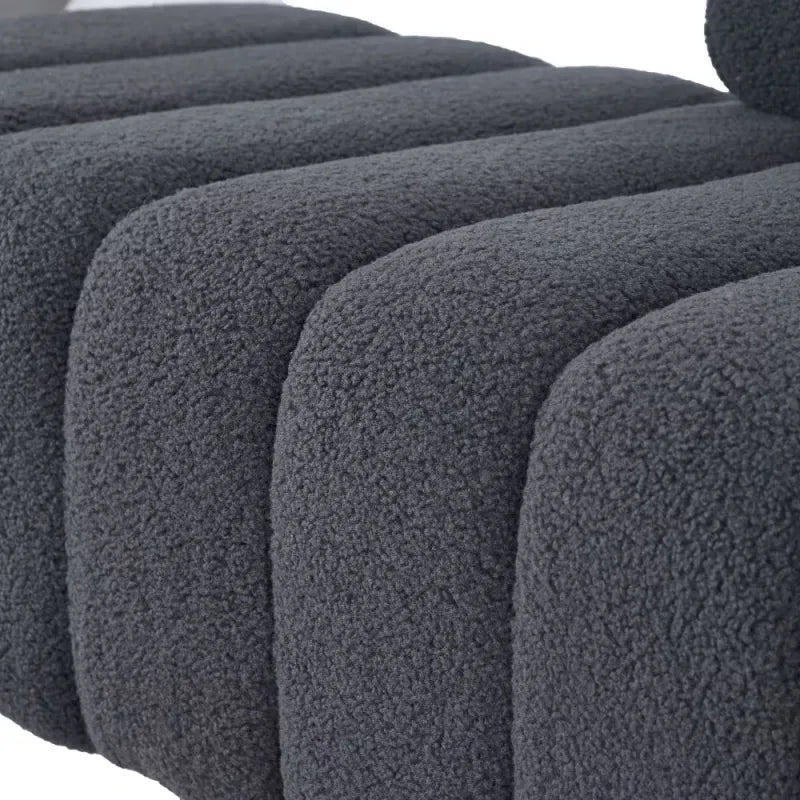 Modern Storage Sofa Bench with Soft Armrests & Wooden Legs