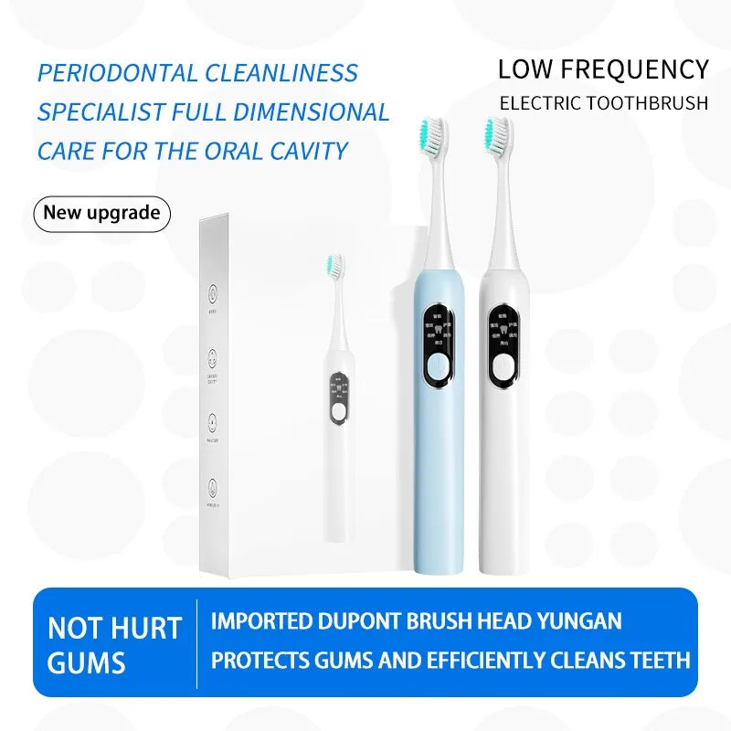 White Low-Frequency Rechargeable Electric Toothbrush – Gentle Daily Clean