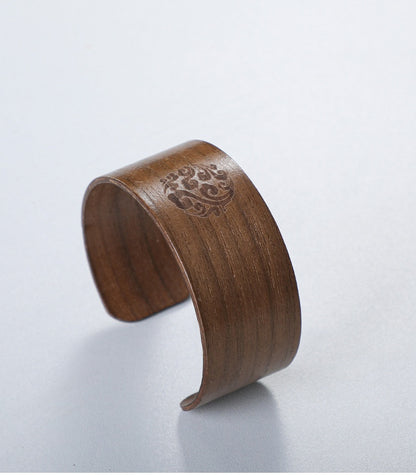 Striped Glass Coffee Pot with Wooden Ring