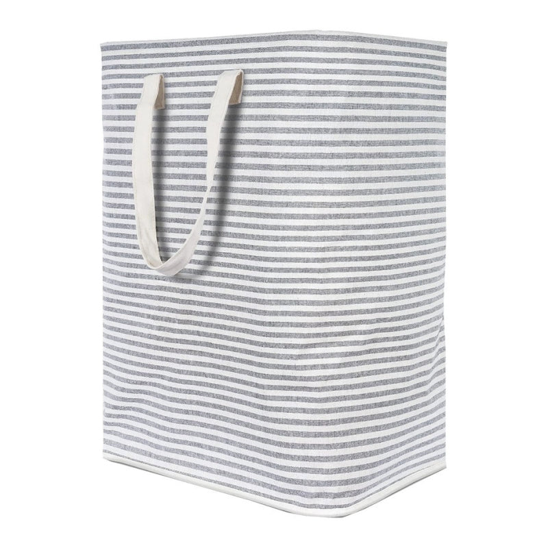Foldable Moisture‑Proof Striped Laundry Basket – Collapsible Dirty Clothes Hamper