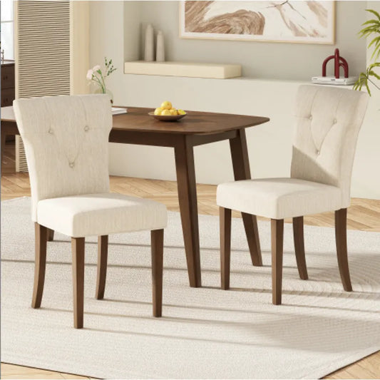 Mid-Century Rectangular Wood Dining Table – Walnut Rubber Wood with Faux Wood Top – 59.06"x35.43"