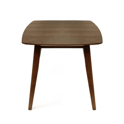 Mid-Century Rectangular Wood Dining Table – Walnut Rubber Wood with Faux Wood Top – 59.06"x35.43"