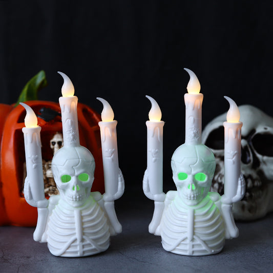 Halloween LED Skull Candle – Battery Operated Decorative Light