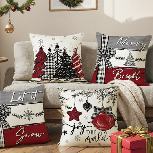 Christmas Cushion Cover Pillowcase – Merry Christmas & Happy New Year Home Décor 2024