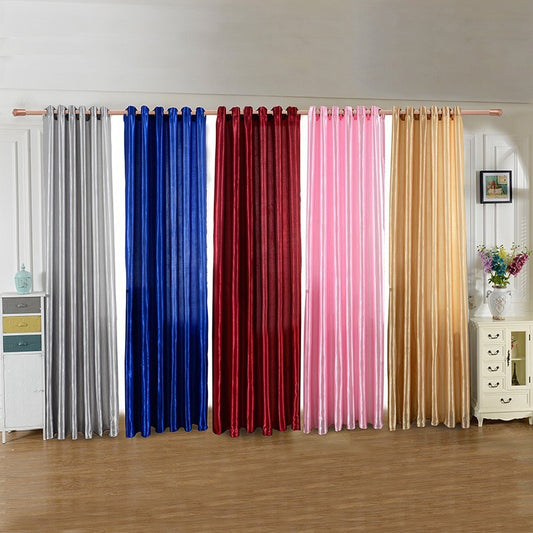 Elegant Satin Curtain – Japanese & Korean Style, Embossed, Semi-Sunshade (100×250 cm)