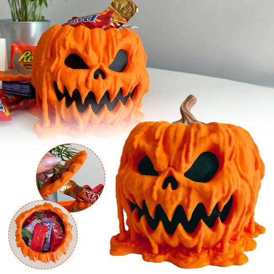 Melting Halloween Pumpkin Candy Bowl with Lid