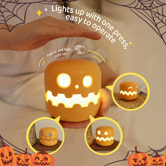 Pumpkin LED Night Light – Cute Halloween Bedside Lamp for Kids & Home Decor