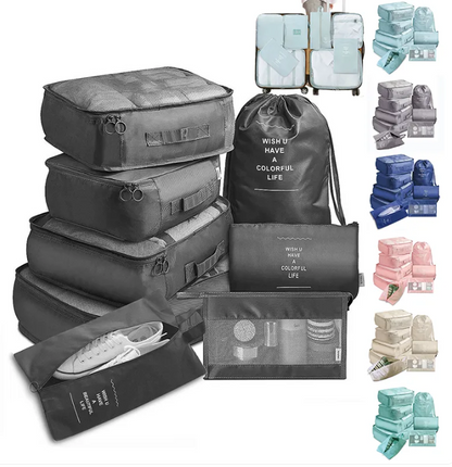 8-Piece Travel Packing Cube Set -Organizer Bags