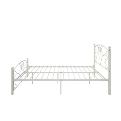 FULL Metal Bed Frame with Flower Design – Noise-Free, Durable Steel Platform (No Box Spring Needed)