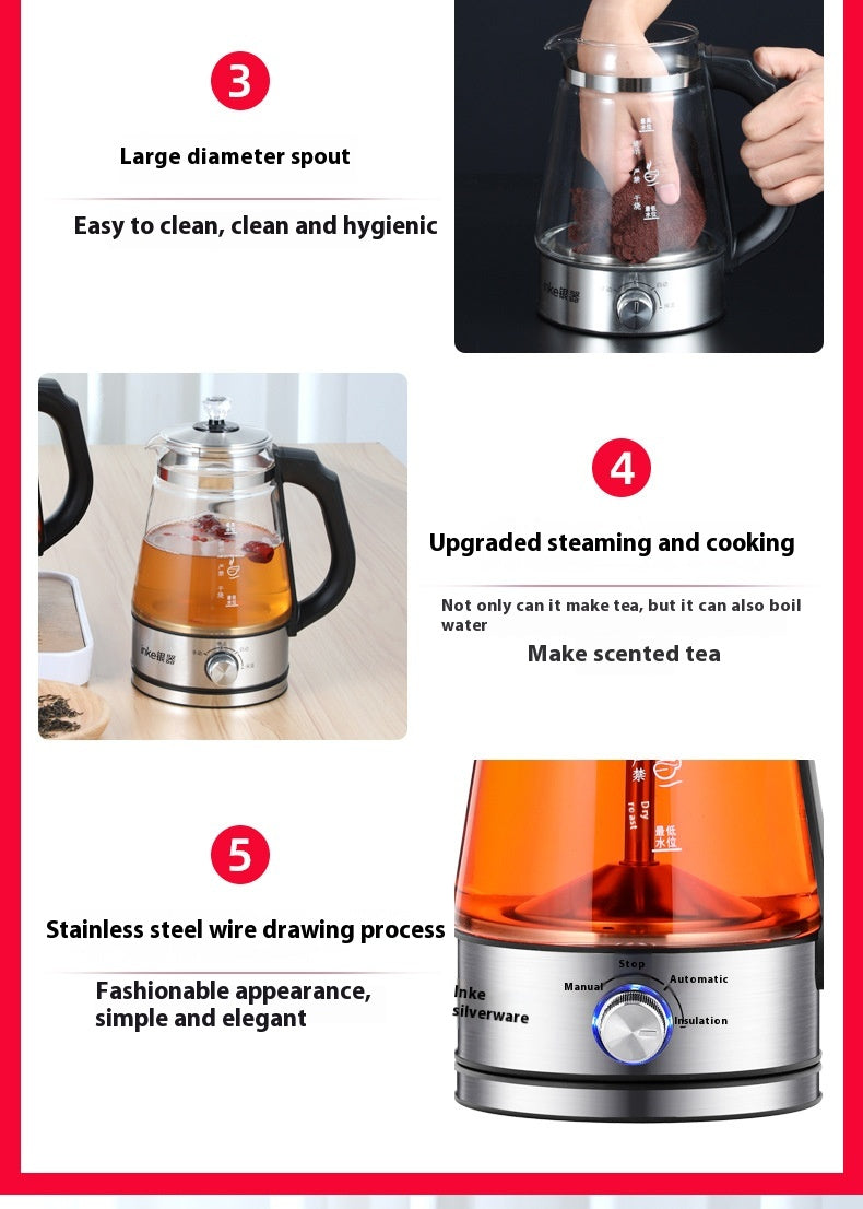 1L Glass Electric Kettle with Steam Spray