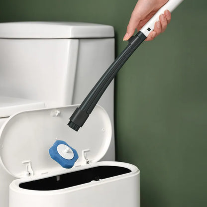 Disposable Toilet Brush & Holder Set with Replaceable Heads – Easy, Hygienic Cleaning