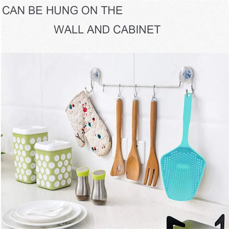 Nylon Strainer Scoop Colander – Large Heat-Resistant Kitchen Spoon for Draining & Serving