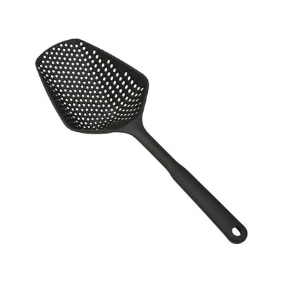Nylon Strainer Scoop Colander – Large Heat-Resistant Kitchen Spoon for Draining & Serving