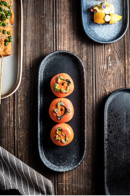 Western‑Style Ceramic Snack & Dessert Plate – Rustic Glaze