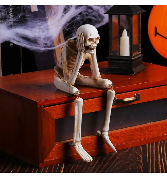 Halloween Skull Resin Decoration – Creepy Ghost Festival Atmosphere Ornament