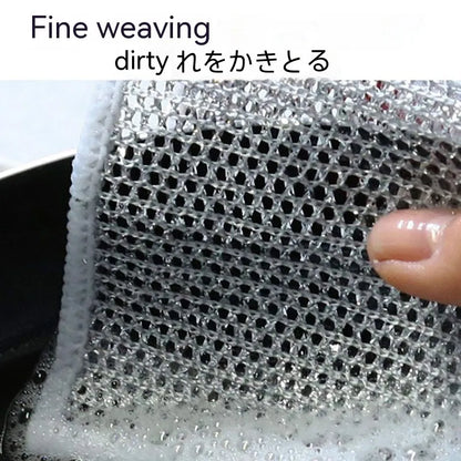 Steel Wire Ball Cleaning Cloth – Dual-Texture Kitchen Scrubber for Tough Grease & Dishes