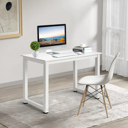 110cm Computer Desk – Minimalist Metal & Wood Study Table