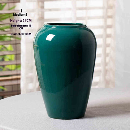 Simple Modern Green Ceramic Vase – European Style Table Flower Stand
