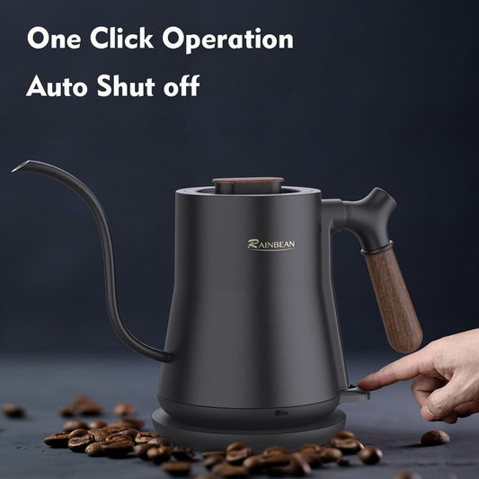 Gooseneck Electric Kettle – 1000W Fast Boil, 100% Stainless Steel Inner, BPA-Free with Auto Shutoff & Precision Pour