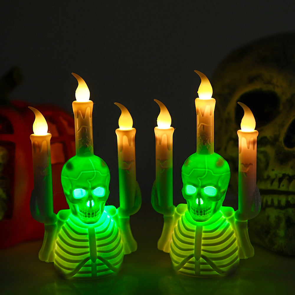 Halloween LED Skull Candle – Battery Operated Decorative Light