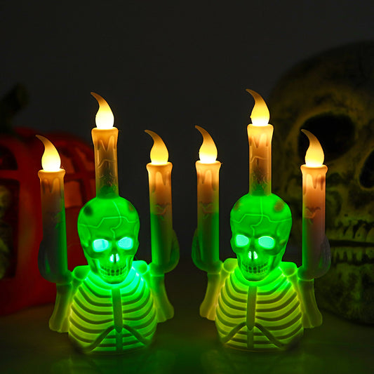 Halloween LED Skull Candle – Battery Operated Decorative Light