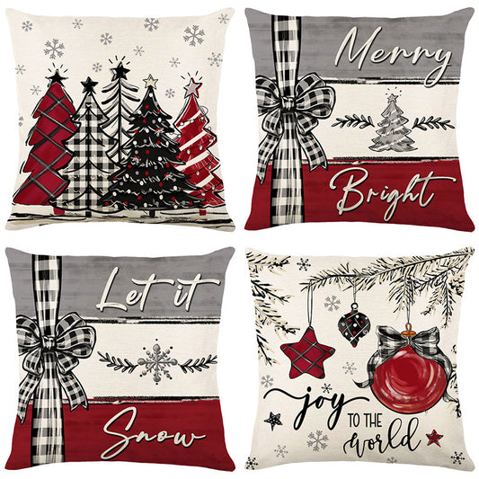 Christmas Cushion Cover Pillowcase – Merry Christmas & Happy New Year Home Décor 2024