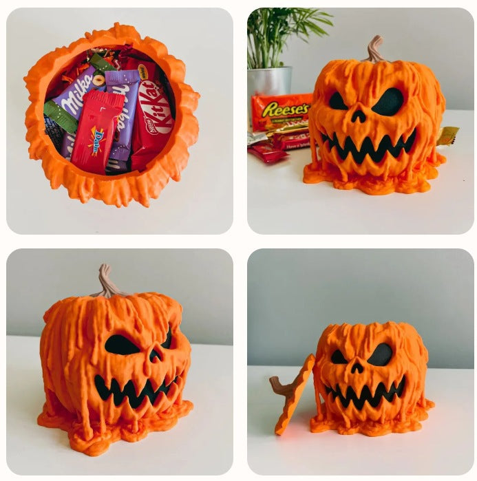 Melting Halloween Pumpkin Candy Bowl with Lid