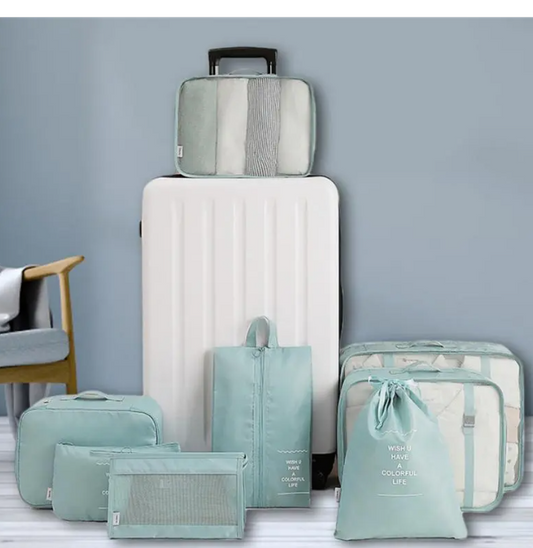 8-Piece Travel Packing Cube Set -Organizer Bags