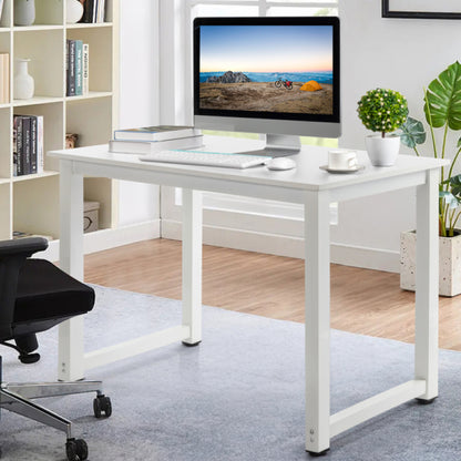 110cm Computer Desk – Minimalist Metal & Wood Study Table