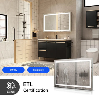 LED Bathroom Mirror – Touch Control • Anti‑Fog • Dimmable • Waterproof